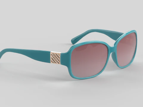 Square Rose Eyewear Glasses 3D Model