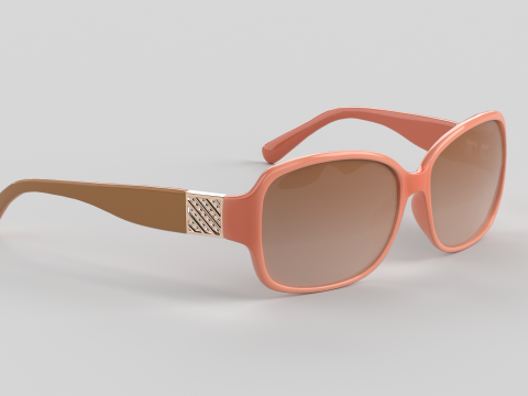 Square Rose Eyewear Glasses 3D Model