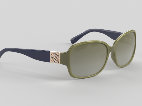 Square Rose Eyewear Glasses 3D Model
