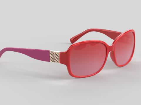 Square Rose Eyewear Glasses 3D Model