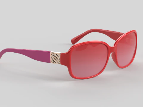 Square Rose Eyewear Glasses 3D Model