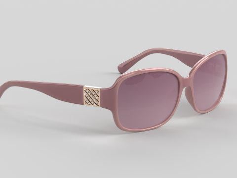 Square Rose Eyewear Glasses 3D Model