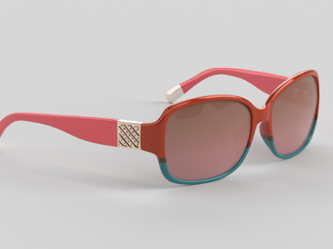 Square Rose Eyewear Glasses 3D Model