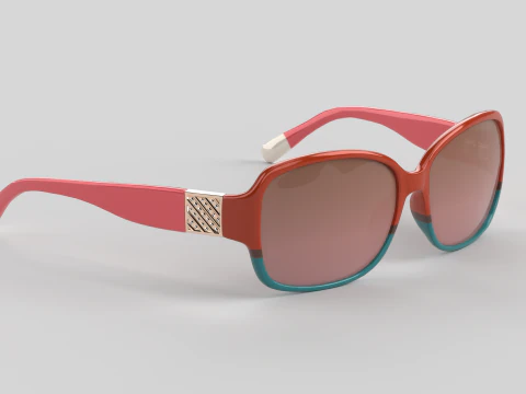 Square Rose Eyewear Glasses 3D Model