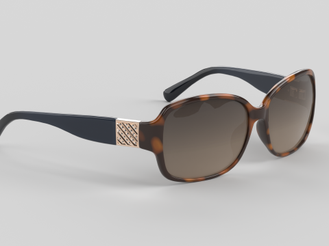 Square Rose Eyewear Glasses 3D Model