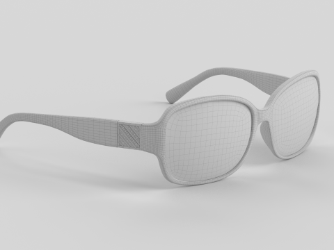 Square Rose Eyewear Glasses 3D Model