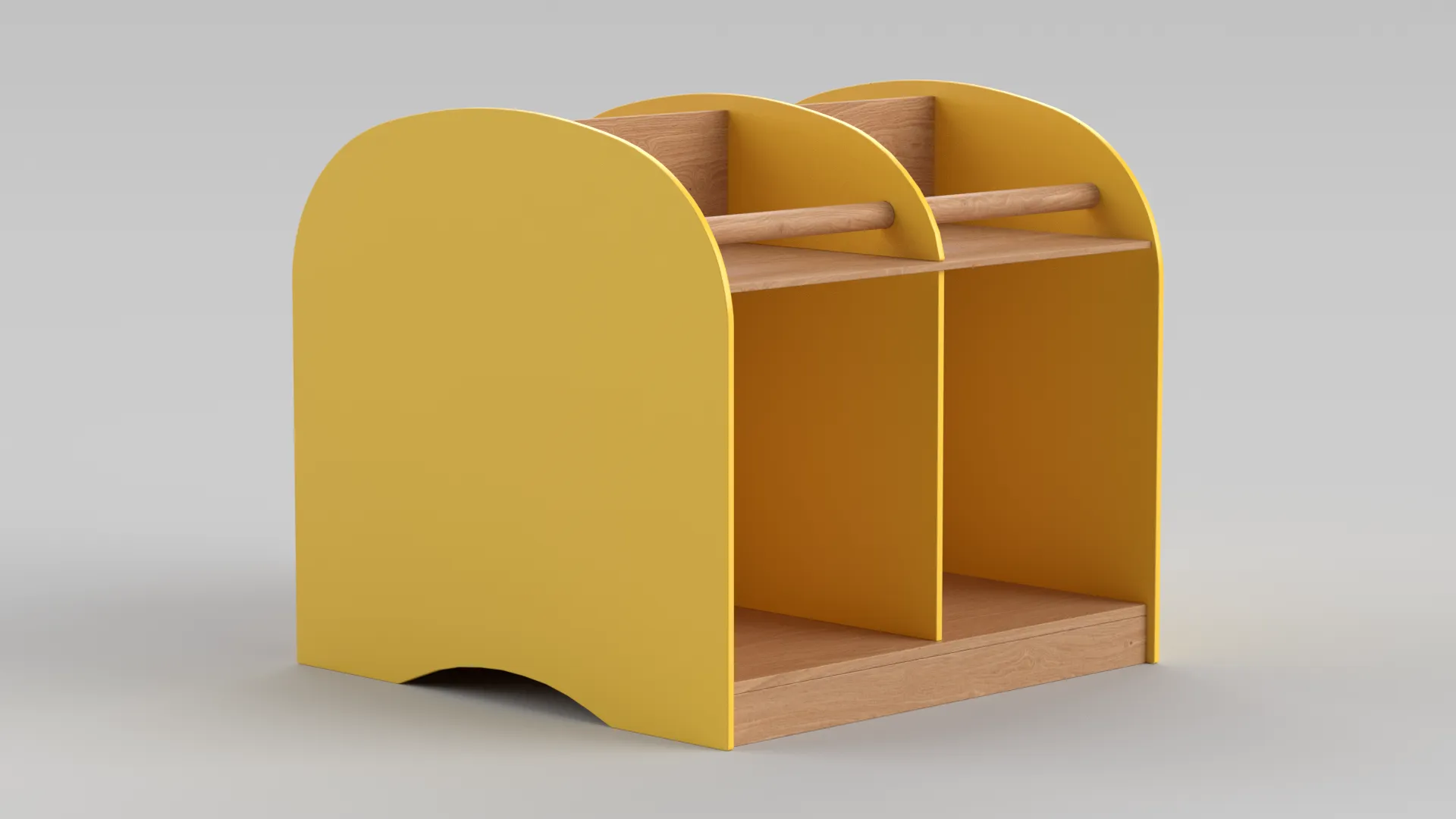 Wood BookShelf 3D Model .c4d .max .obj .3ds .fbx .stl .blend 