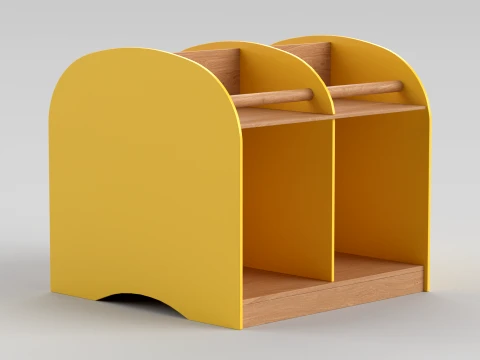 Wood BookShelf 3D Model