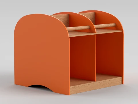 Wood BookShelf 3D Model