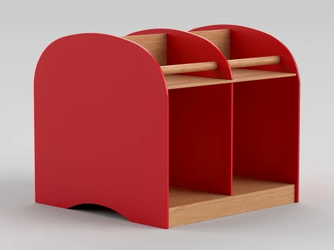 Wood BookShelf 3D Model
