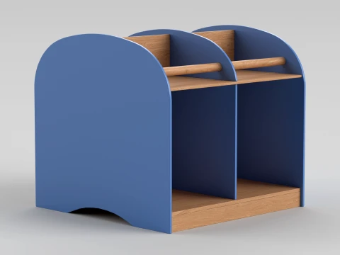 Wood BookShelf 3D Model