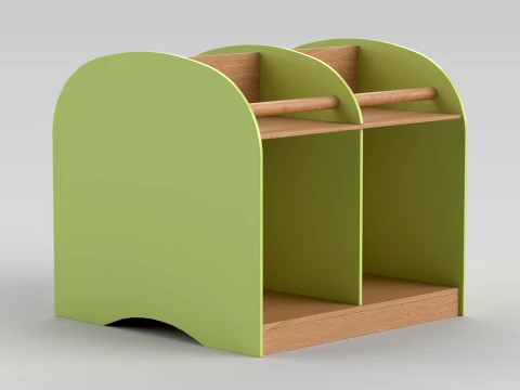 Wood BookShelf 3D Model