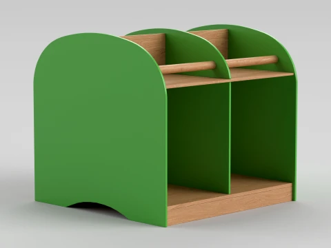 Wood BookShelf 3D Model