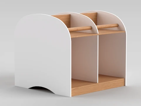 Wood BookShelf 3D Model