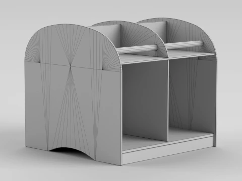 Wood BookShelf 3D Model