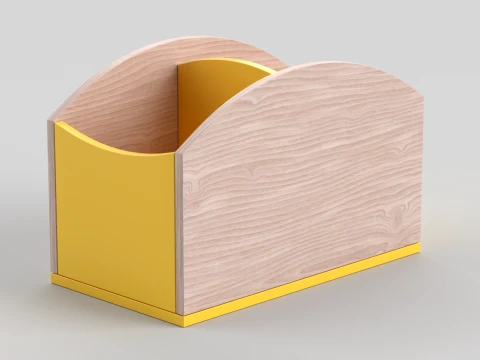 Wooden Bookcase 3D Model
