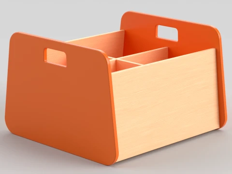 네 섹션 트레이 3D 모델