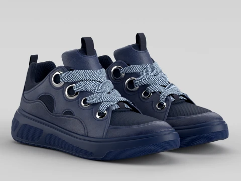 Skater Blue Shoe Sneaker 3D Model