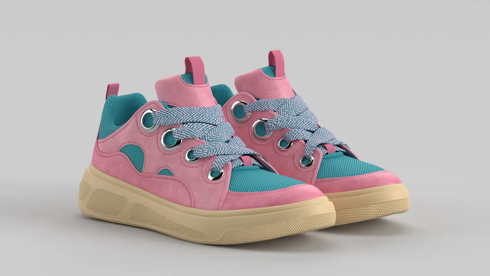Skater Pink Shoe Sneaker 3D Model .c4d .max .obj .3ds .fbx .stl .blend 