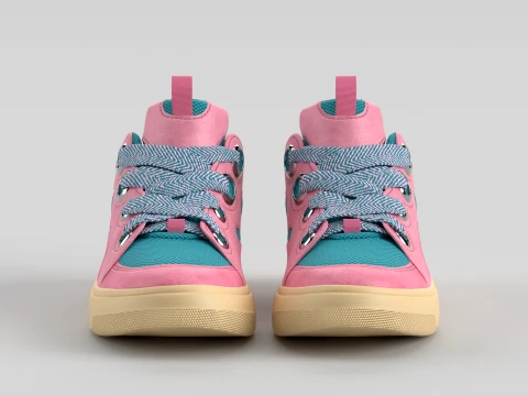 Skater Pink Shoe Sneaker 3D Model