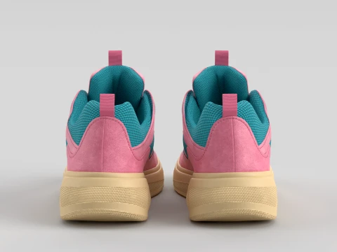 Skater Pink Shoe Sneaker 3D Model
