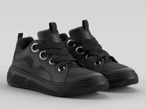 Skater-Sneaker in Schwarz 3D Modell