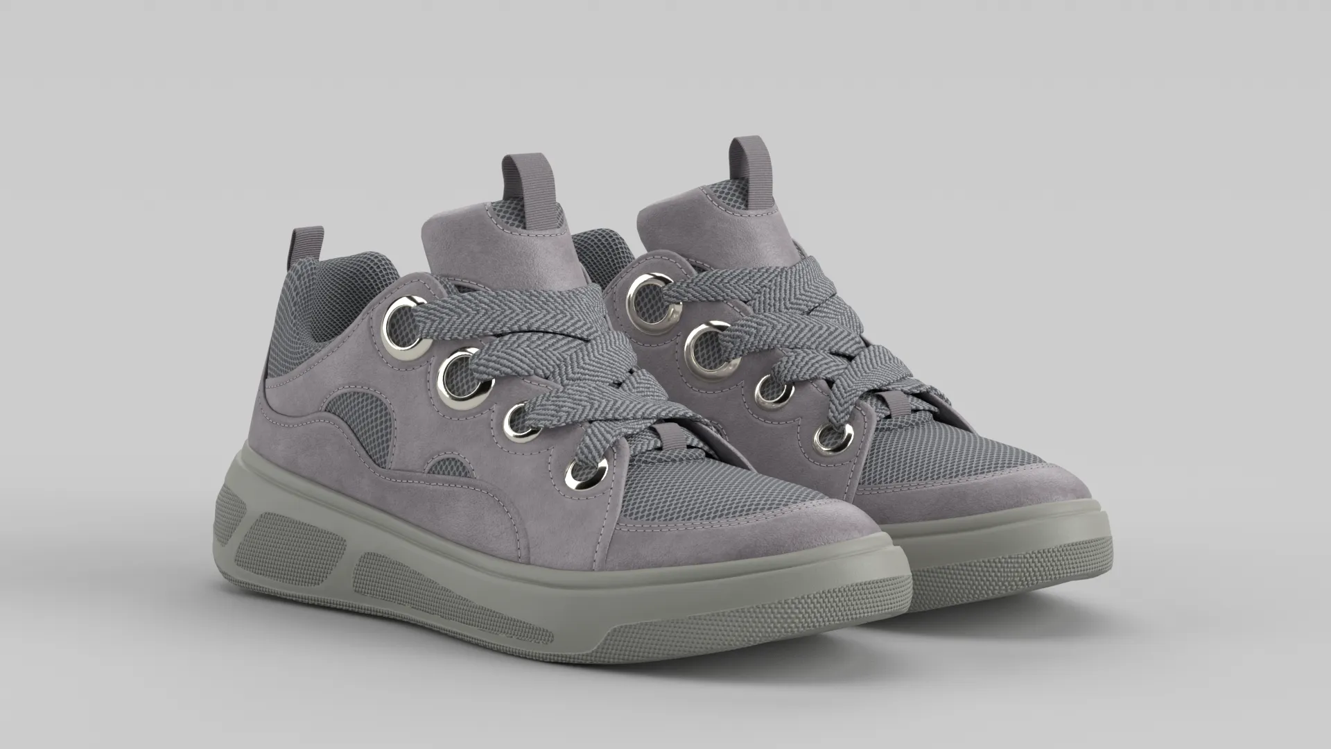 Skater Light Grey Shoe Sneaker 3D Model .c4d .max .obj .3ds .fbx .stl .blend