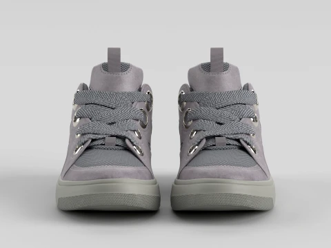 Skater Light Grey Shoe Sneaker 3D Model
