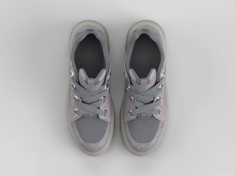 Skater Light Grey Shoe Sneaker 3D Model