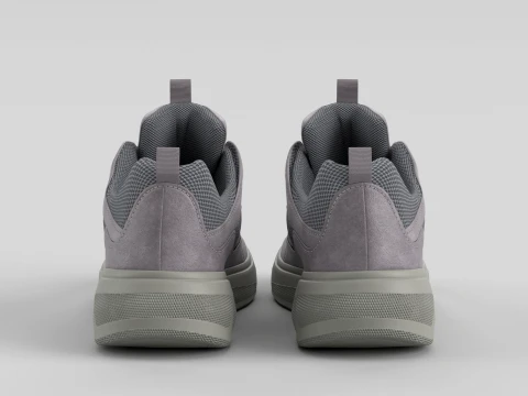Skater Light Grey Shoe Sneaker 3D Model