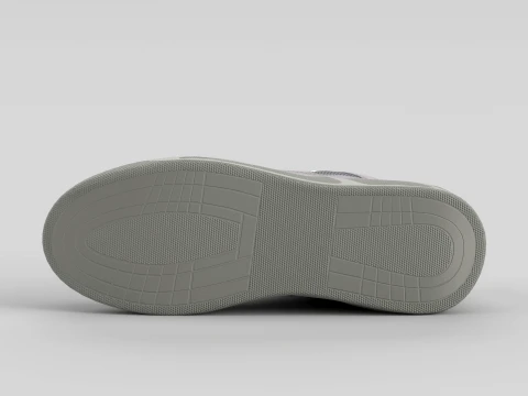 Skater Light Grey Shoe Sneaker 3D Model