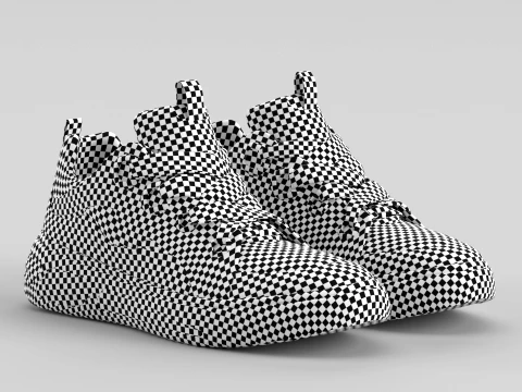Skater Light Grey Shoe Sneaker 3D Model