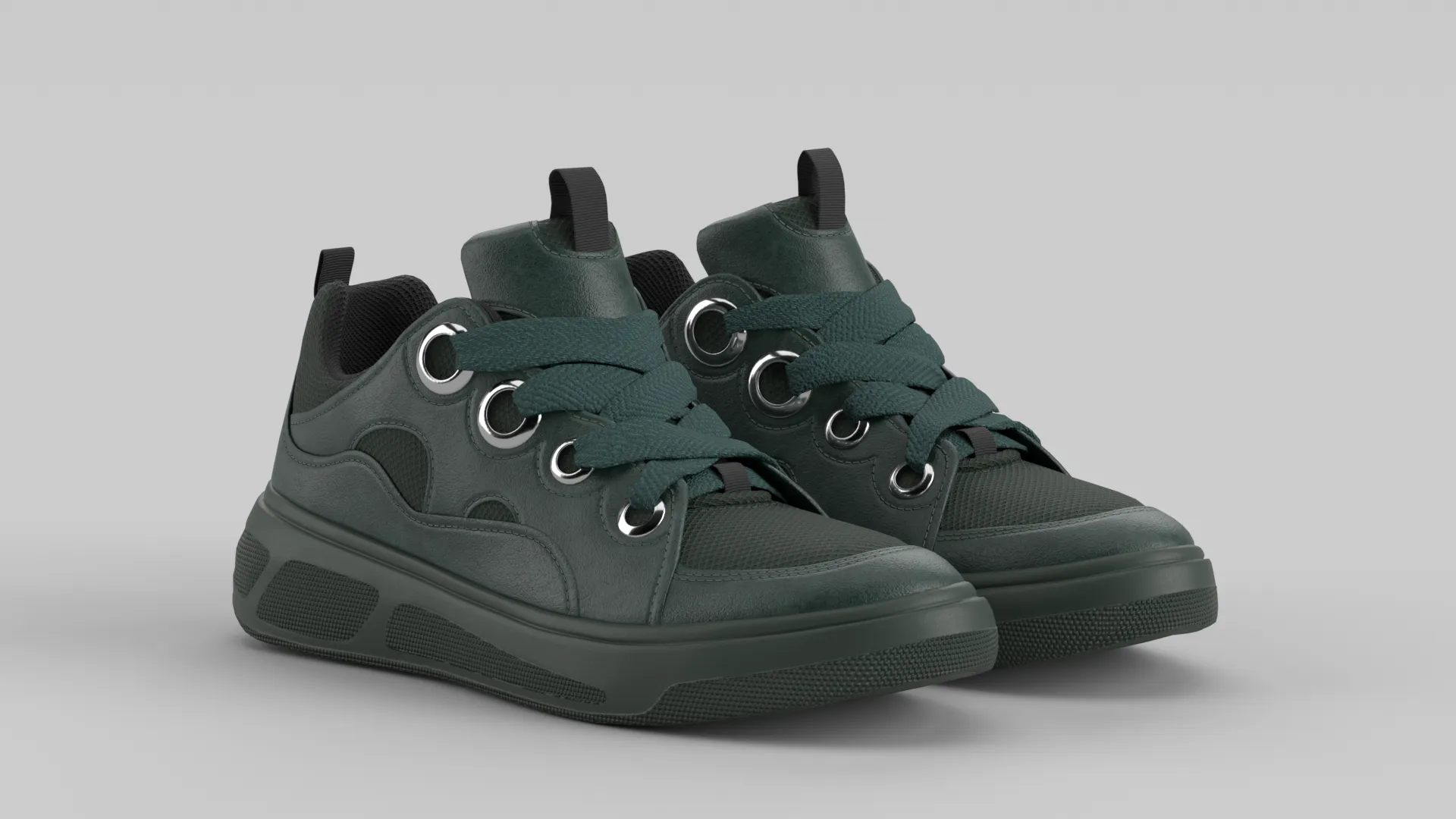 Skater Green Shoe Sneaker 3D Model .c4d .max .obj .3ds .fbx .stl .blend 