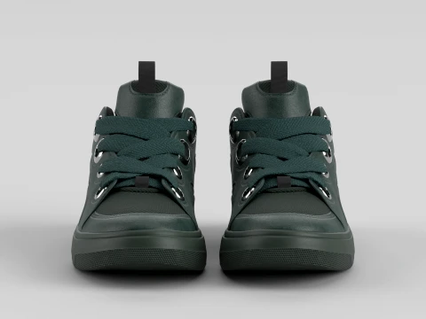 Skater Green Shoe Sneaker 3D Model
