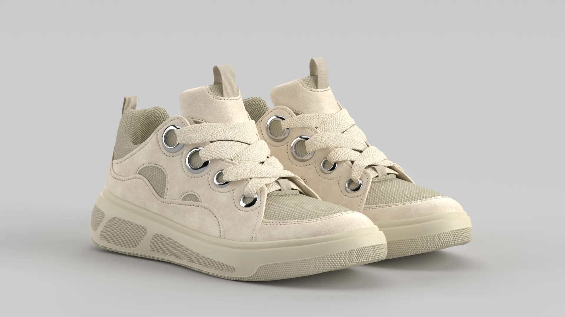 Skater Pale Yellow Shoe Sneaker 3D Model .c4d .max .obj .3ds .fbx .stl .blend