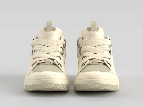 Skater Pale Yellow Shoe Sneaker 3D Model