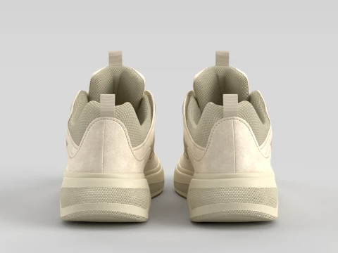 Skater Pale Yellow Shoe Sneaker 3D Model