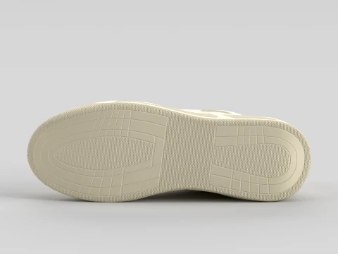 Skater Pale Yellow Shoe Sneaker 3D Model