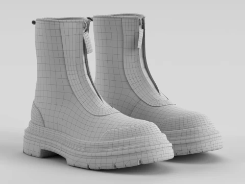 Calf Boot Charcoal 3D Model