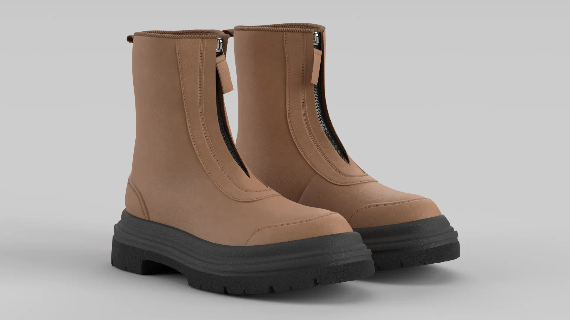 Calf Boot Taupe 3D Model .c4d .max .obj .3ds .fbx .stl .blend 