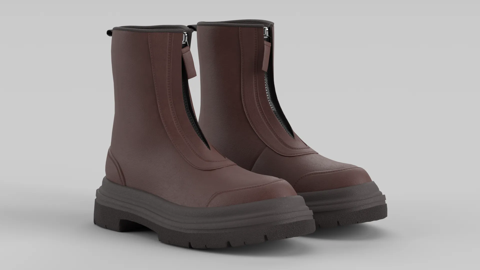 Calf Boot Brown 3D Model .c4d .max .obj .3ds .fbx .stl .blend 