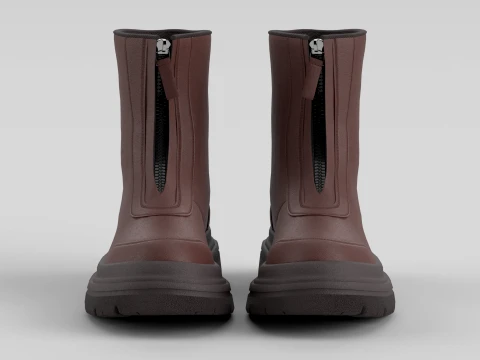 Calf Boot Brown 3D Model