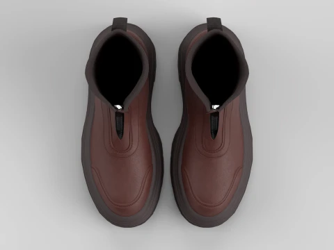 Calf Boot Brown 3D Model
