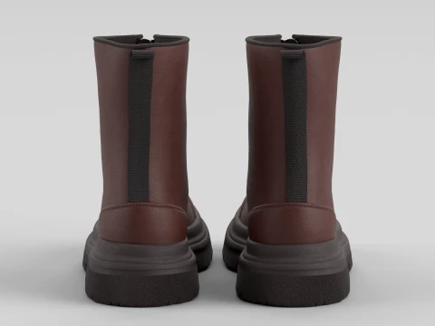 Calf Boot Brown 3D Model