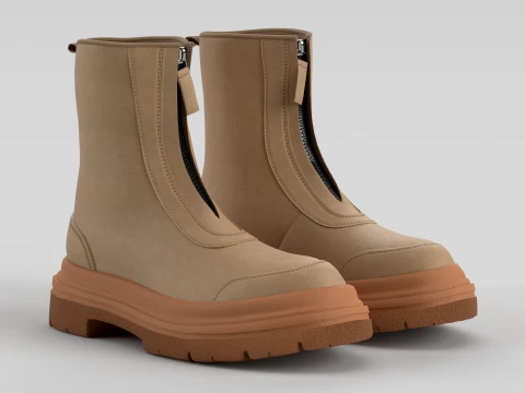 Calf Boot Sand 3D Model