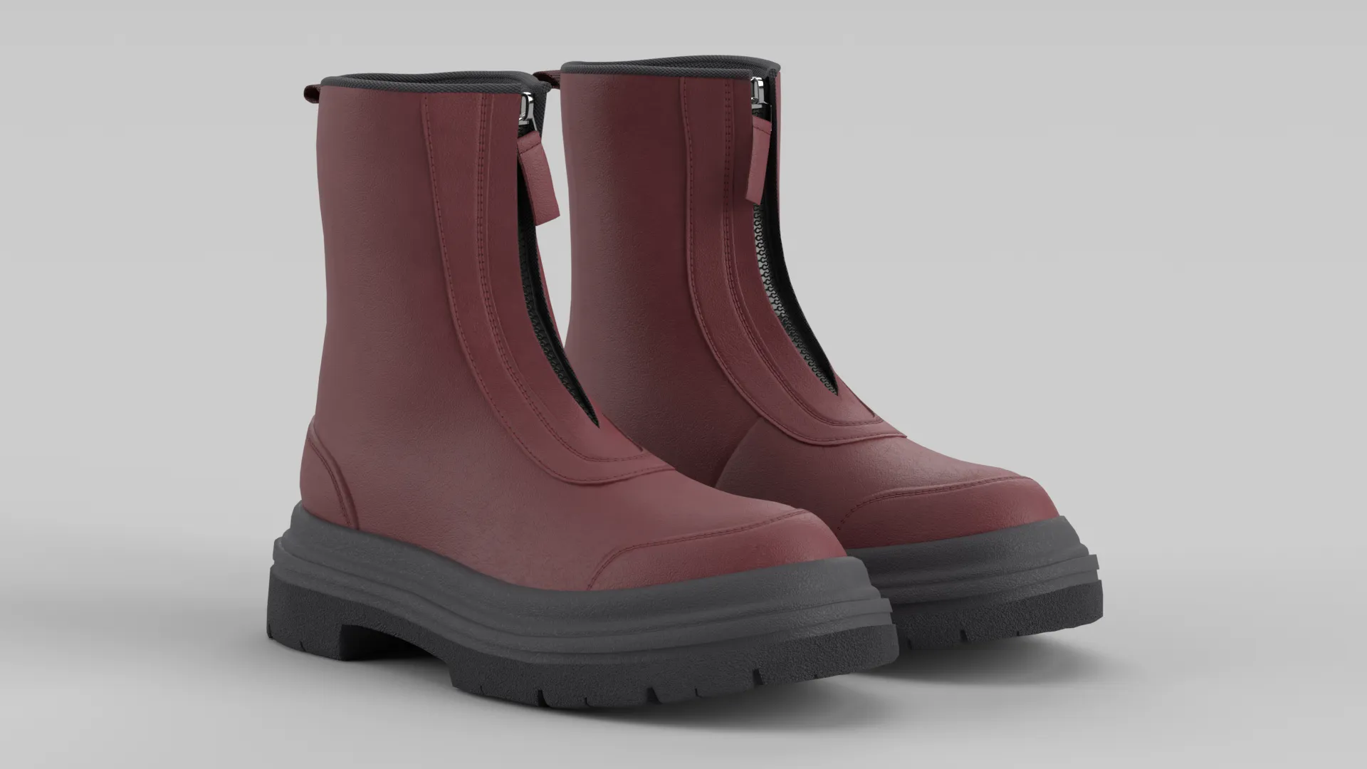 Calf Boot Red 3D Model .c4d .max .obj .3ds .fbx .stl .blend 