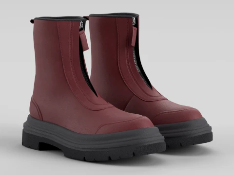 Wadenstiefel Rot 3D Modell