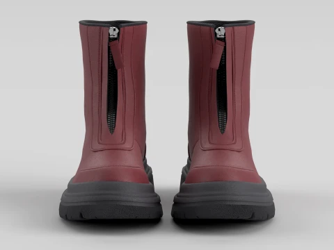 Calf Boot Red 3D Model