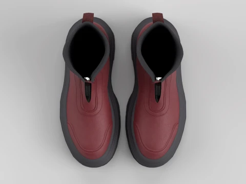 Calf Boot Red 3D Model