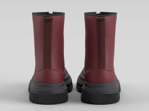 Calf Boot Red 3D Model